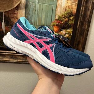 Asics Gel Contend 7 Blue Pink Running Shoes